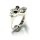 Ring 925/- Silber Zirkonia schwarz + weiß Kontrast Schmuckring Silberring #54