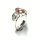 Ring 925 Silber Zirkonia rosa oval Solitärring Verlobung #54