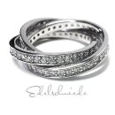 Spielring 925 Silber rhod mit Zirkonias 3teilig...