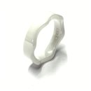 Keramik Ring weiß 5mm gewellt Bandring Ehering Vorsteckring #56