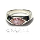 Ring 925 Silber Zirkonia rosa glänzend edel festlich Schmuckring moderner Schliff #56