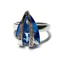 Ring 925 Silber rhodiniert synthetischer Spinell blau...