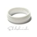 Keramik Ring halbrund weiß 7 mm Bandring Ehering...