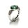 Ring 925 Silber rhodiniert Zirkonia grün buff top Schmuckring Solitär #58