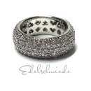 Bandring 925 Silber rhodiniert Zirkonia 8,5mm Silberring Ring #54