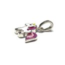 Anhänger 925 Silber rhodiniert Lack farbig Einhorn rosa