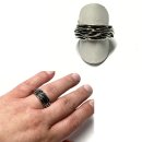 Ring 925 Silber geschwärzt Bandring Silberring #57