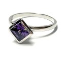 Ring 925/- Silber rhodiniert poliert Zirkonia lila...