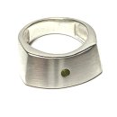 Ring 925 Silber matt Zirkonia grün modern Schmuckring Fingerring #59