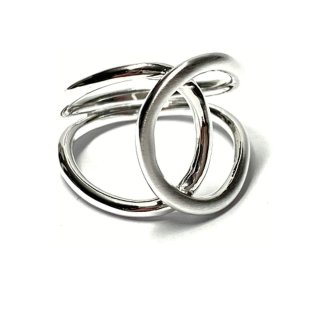 Ring 925/- Silberring teilweise matt außergewöhnlicher Knotenform #63