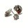Ohrstecker 925/- Silber rhodiniert Zirkonia rot + weiß Ohrring