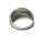 Silberring 925 matt Zirkonia rhodiniert Ring Fingerring gewellt große Größe #64