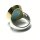 Ring 925/- Silber Larimar Cabochon groß oval teilweise vergoldet #63