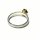 Ring 925 bicolor Rhodolith Granat 6mm facettiert matt Solitärring #59