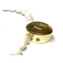 Perlmutt Collier 333/- Gold Rutilquarz Mittelteil Handarbeit Unikat geknotet 48cm