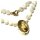 Perlmutt Collier 333/- Gold Rutilquarz Mittelteil Handarbeit Unikat geknotet 48cm