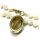 Perlmutt Collier 333/- Gold Rutilquarz Mittelteil Handarbeit Unikat geknotet 48cm