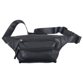 Echtleder Gürteltasche, schwarz