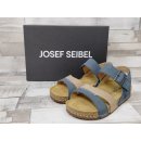 Josef Seibel Damen Sandale mit Klettverschluss blau/beige