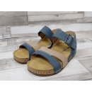 Josef Seibel Damen Sandale mit Klettverschluss blau/beige