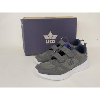 LICO Herren Klett Sportschuh mit weißer Sohle grau