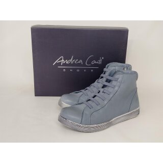 Andrea Conti Damen Knöchelhalbschuh mit Stretchsenkel und Reißverschluss hellblau