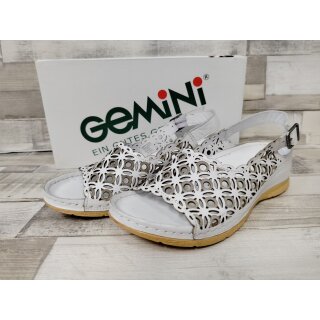 Gemini Damen Sandale weiß-grau gemustert