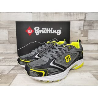 Brütting Herren Sportschuh grau/schwarz/lemon zum Schnüren