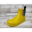 Fischer Damen Gummi Kurzstiefelette gelb mit bunten Gummieinsatz