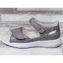 Comfort Damen Klett Sandale mit losen Einlagen beige metallic