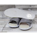 Comfort Damen Klett Sandale mit losen Einlagen beige metallic