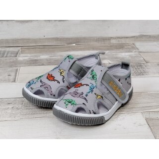 slobby Kleinkinder Freizeitschuh mit Klettverschluss grau mit Dino
