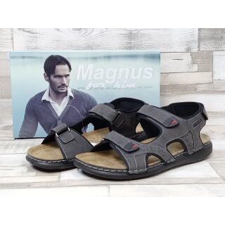Magnus Herren Sandale grau mit zwei Klettverschlüssen