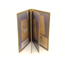 große Leder Ausweismappe Hecht Angler, braun 12 x 16,5cm