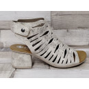 Rieker Damen Sandale beige/glitter hochgeschlossen, 4 cm Absatz