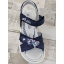 Tom Tailor Mädchen Klett-Sandale dunkelblau mit Glitterherzchen