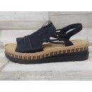 Rieker Damen Sandale schwarz mit kleinen Gummibändchen