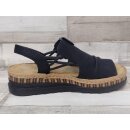 Rieker Damen Sandale schwarz mit kleinen Gummibändchen