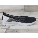 scandi Damen Ballerina schwarz/weiss