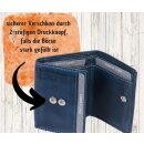 GlücksNugget Vintage Minibörse Scheingröße, geflammtes Leder, Hosentaschenbörse