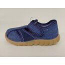 Fischer Jungen Hausschuh jeansstoff blau mit Klettverschluss