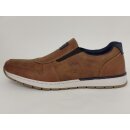 Rieker Herren Slipper braun, an der Ferse mit blau abgesetzt