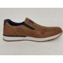 Rieker Herren Slipper braun, an der Ferse mit blau abgesetzt
