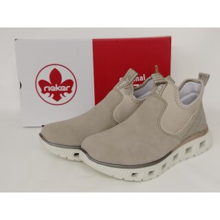 Rieker Damen Sneaker beige mit durchbrochener Laufsohle