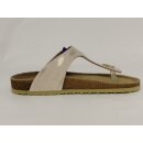 softrelax Damen Zehensteg Fußbett Pantolette beige mit Schnalle