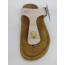 softrelax Damen Zehensteg Fußbett Pantolette beige mit Schnalle