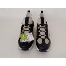 Rieker Damen Slipper mit Stretch Zierschnürung leicht sportlich vegan schwarz beige