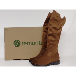 remonteTEX Damen Langschaftstiefel braun mit Vario-Schaft und herausnehmbarer Innensohle