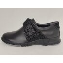 Comfortabel Damen Klett-Halbschuh schwarz, herausnehmbare Innensohle