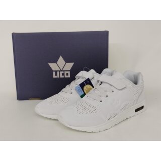 LICO Kinder Klett Halbschuh mit Stretchsenkel weiß